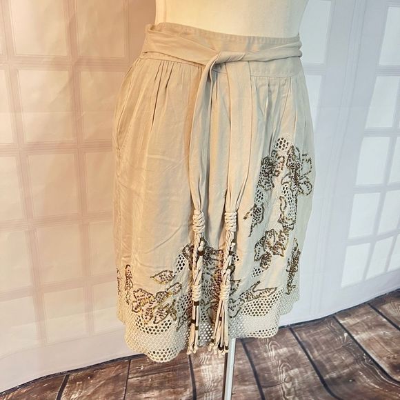 Elie Tahari NWT Parker sequined skirt in cotton seed size 2 - Picture 2 of 10